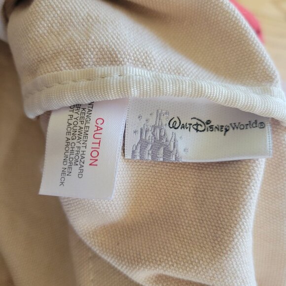 Walt Disney World Canvas Tote Bag 1971 Logo Red & Green Striped Handles Cream/Re - Picture 8 of 11